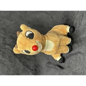 Vtg Singing Rudolph The Red-Nosed Reindeer Light-Up Nose And Movable While Sings